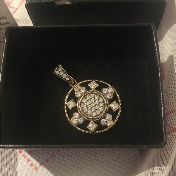 Absolute Vintage 14K Absolute Yellow Gold Over Sterling Silver & CZ Pendant - Picture 1 of 15